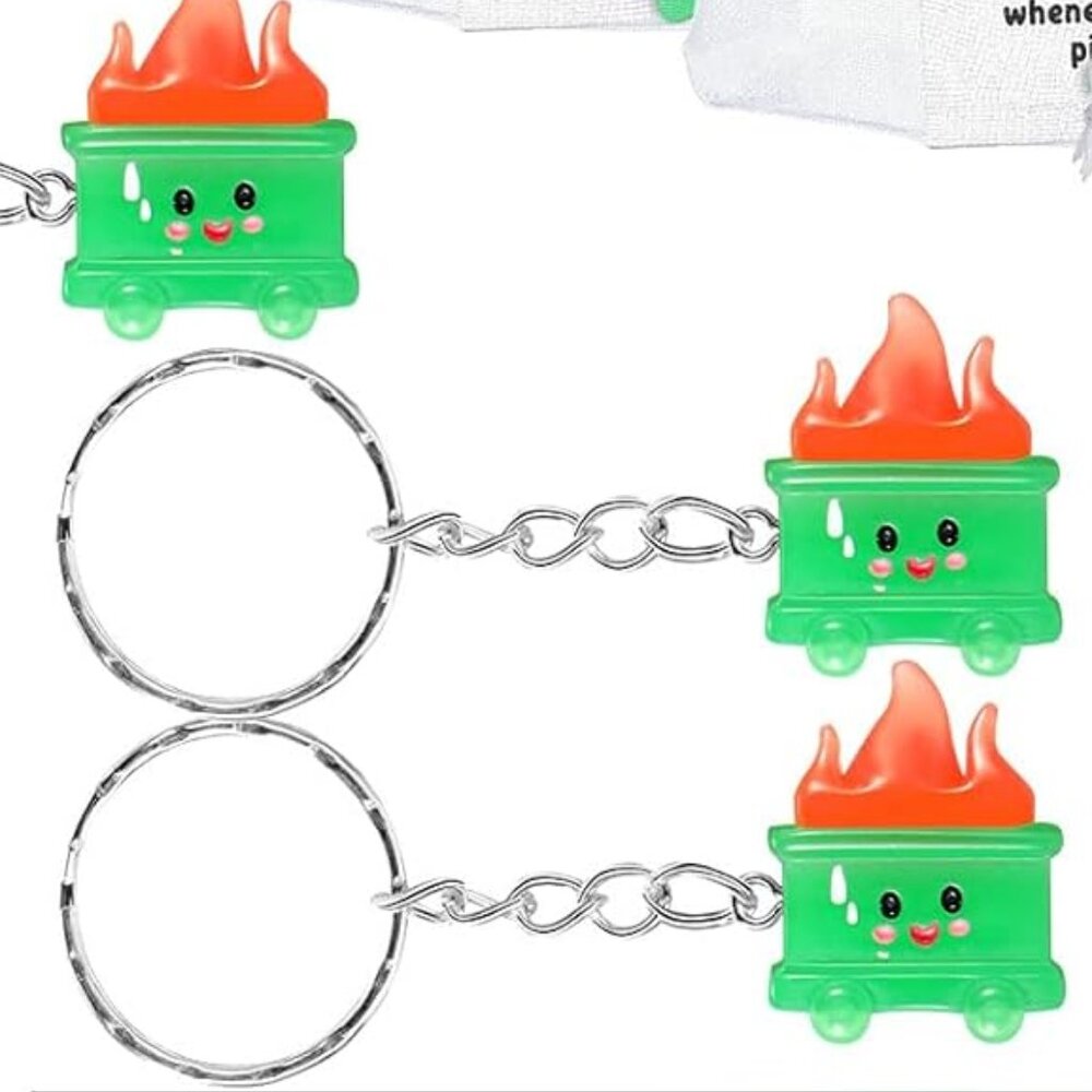 Emotional Support Dumpster Fire Key Chain  Set of 2